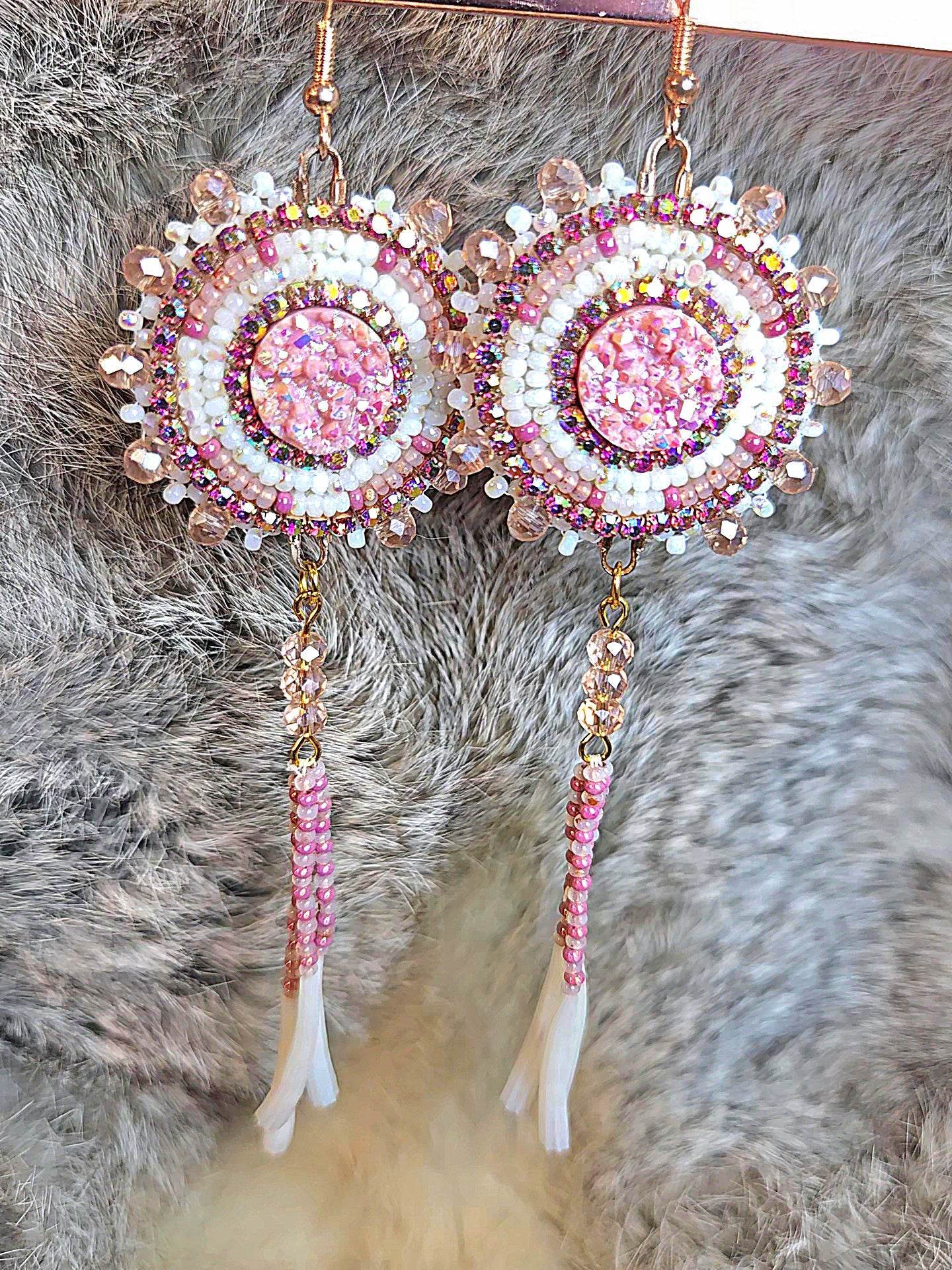 Glitzy Pink Earrings